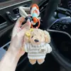 Suéter Listrado de Desenho Animado Chaveiro de Cachorrinho Boneca Poodle Fofa Pingente de Bolsa Adorável Acessório Criativo Presente
