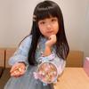 Conjunto de collar y joyas con colgante de ángel para niña, con cadena de bolas y colgante de dibujos animados en color curry, ideal para niñas de 3 a 7 años.