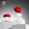 Pote de creme branco fosco com tampa vermelha 50g material de embalagem para skincare fábrica de origem garrafa de vidro para loção suporta personalização OEM/ODM