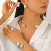Traje de perlas barrocas de forma especial transfronterizo europeo y americano Joyería Collar de alta gama para mujer Aretes Anillo Pulsera Collar