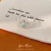 Anel Aberto Flor Trevo da Sorte em Zircônia, Anel Estilo Nicho High-End, Fresco e Elegante, Acessório Versátil Diário para Mulheres