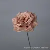 Flor de Rosa Artificial de Tallo de Hierro de Cabeza Única Materiales de Decoración de Bodas Tienda de Centro Comercial al por Mayor Pared de Flores para Paisajismo Flores Artificiales