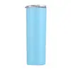 Taza recta delgada para coche de 20 oz de acero inoxidable 304 transfronteriza, aislamiento para frío, con popote, taza para agua