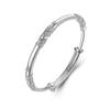 Pulsera Popular Floral de Plata Pura para Mujer, Sencilla y de Moda, Pulsera Ajustable Chapada en Plata, Brazalete de Plata, Venta al por Mayor desde la Fábrica de Origen