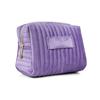 Bolsa de Maquillaje Rayada de Terciopelo para Etsy Transfronteriza con Diseño de Nicho, Gran Capacidad, Bolsa de Almacenamiento de Maquillaje de Terciopelo Multifuncional