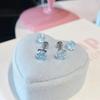 Pendientes de circón corte rosa azul hielo super brillantes delicados pendientes Joker acero de titanio no se decoloran pendientes de alto nivel venta al por mayor