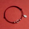 Pulsera trenzada de cuerda roja de plata S925 ajustable para parejas, Pulsera de buena suerte y fortuna, paz y alegría