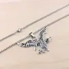 Collar Cruzado para Hombre Europeo y Americano Estilo Hip-Hop Alas de Águila Colgante Personalizado Cadena para Suéter Accesorios de Acero Inoxidable Venta al por Mayor