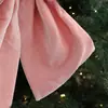 Nuevo Lazo de Navidad Colgante de Navidad Rosa Decoración de Boda de Terciopelo Decoración de Colgante para Árbol de Navidad