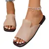 Pantuflas para Mujer Estilo Nuevo Planas Antideslizantes de Cuero Suave Sandalias de una Sola Tira para Mujer para Usar Afuera Zapatos de Playa 36-414243 Talla Grande