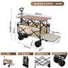 Carro de camping plegable remolque de camping carretilla de mano plegable para exteriores carrito de picnic carrito de puesto