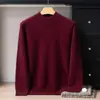 Suéter 100% cachemira pura para hombre, cuello semi-alto, nuevo suéter de punto otoño e invierno 2026, camiseta interior