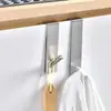 Ganchos de Puerta de Acero Inoxidable para Cocina, Ganchos de Puerta sin Clavos, Ganchos para Abrigos y Sombreros, Ganchos de Cocina, Ganchos de Almacenamiento para Utensilios de Cocina