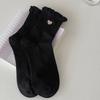 Calcetines blancos suxinaimin para mujer con encaje y boca de burbuja, bonitos, bordado japonés, calcetines de tubo con corazón, primavera y verano, transpirables