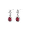Brincos de Corindo Vermelho Safira Colorido Mais Vendidos Transfronteiriços Verde Oliva para Mulheres, Brincos Clássicos Versáteis, Luxo Leve, Brincos Elegantes