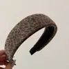 Diadema Vintage Estampado de Leopardo con Sensación de Lujo de Alta Gama para Otoño e Invierno, Diadema de Corona Alta de Esponja de Terciopelo, Pinza para el Cabello Estilo Hong Kong