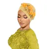 Amazon Transfronterizo Modelo Nuevo Capa de Aire Color Sólido Floral Pañuelo para la Cabeza Sombrero Gorro para la Cabeza Fabricante de Sombreros en Stock