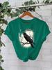 100 Algodón Amazon Transfronterizo Europa y América FCAWF Moda Suelta Casual Manga Corta Cuello Redondo Camiseta Mujer