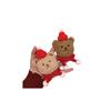 Broche de oso de peluche ~ Lindo sombrero de bufanda roja con cabeza de oso, broche de muñeca de dibujos animados, ramillete de Año Nuevo para mujer