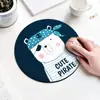 Alfombrilla de Ratón Redonda de Goma Soporte Pequeño para Muñeca Bordes de Bloqueo de Mano Teclado de Portátil Oficina Juego Engrosada y Resistente a Manchas