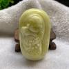 Pieza de Mango de Jade Lantian Flor Amarilla Flotante Estrella de Cumpleaños Cabeza Torcida Buda Guanyin Dragón Pieza de Mango de Jade Venderá Regalos de Jade