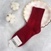 Calcetines holgados de algodón de color de doble aguja estilo coreano para mujeres y personas mayores de caña alta para otoño e invierno Calcetines Liaoyuan sin pie