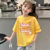 2026 Nueva Camiseta de Verano de Algodón Puro para Niños Mayores, Top de Manga Corta Estilo Verano, Camiseta Delgada de Manga Corta para Niñas Ropa de Verano