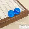 Pendientes de cuentas redondas rosas para mujer, diseño de nicho coreano, sencillos, con orejas únicas, azules y blancas.