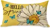 Transfronterizo Nuevo Primavera y Verano Girasol Coche Helado Flor Lino Estampado Cojín de Cintura Dormitorio Coche Decorativo Sofá