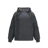 Roupas Masculinas Jia Yiku 2026 Outono/Inverno Novo Estilo Americano Moletom com Capuz Pesado Lavado Desfiado Moletom Desconstruído Funcional