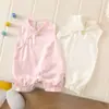 Roupas de Bebê Estilo Nacional Verão Finas Sem Mangas Bebê Recém-nascido Macacão Roupas Estilo Chinês Roupas de Coelho Lua Cheia 100 Dias Verão
