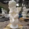 Columna Romana Escandinava Mármol Blanco Escultura de Ángel Pequeño con Alas Personaje de Ángel Pequeño Lindo Decoración de Interiores