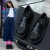 Sapatos Sociais, Sapatos JK, Mocassins, Novo Estilo 2025, Bico Redondo, Sapatos de Couro Solado Grosso para Mulheres, Versátil, Estilo College, Estilo Britânico, Sapatos Pequenos de Couro