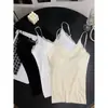 Camisola de encaje con lazo y escote en V con copas para mujer, Ropa interior ajustada para primavera y verano, Top de espalda con belleza dulce y picante