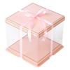 Caja de embalaje transparente para pastel de cumpleaños caja personalizada 4681012 pulgadas capa sencilla doble altura fabricantes ins net red granada