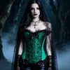 Corsé de Halloween para Cosplay, Corsé Moldeador de Cintura de Encaje, Corsé Control de Abdomen, Corsé de Estilo de Corte, Corsé Bustier con Ballenas