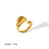 AliExpress Estilo Europeu e Americano Anel Irregular de Aço Inoxidável Anel de Laço Simples Versátil para Mulheres Joias de Anel