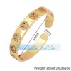 L50 Q35 S64 Pulsera de Moda Europea y Americana con Goteo de Aceite y Incrustaciones de Diamante, Exquisita Pulsera de Puño de Moda con Circonita Arcoíris