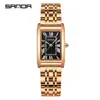 Reloj de Pareja Sanda Live Hot Reloj Cuadrado Vintage de Cuarzo Resistente al Agua Escala Romana Relojes para Hombre y Mujer