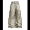 Pantalones de trabajo de lona con estampado de leopardo retro estilo americano, unisex, corte holgado, pierna ancha, diseño versátil de línea A, pantalones largos elegantes y geniales