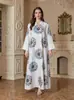 Robe Elegante Novo Estilo Estampado com Strass OEM, Vestido Solto com Elasticidade em Quatro Direções, Robe Elegante Feminino Feito Sob Medida na Fábrica para Todas as Estações