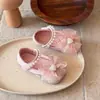 Zapatos de Princesa para Niñas 2026 Primavera y Otoño Nuevo Estilo Lazo de Perla Zapatos Infantiles Suela Suave Modernos Zapatos para Niños Pequeños