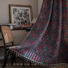 Cortina Yiman Qiyun com borlas em jacquard de água cereja, cortina de cozinha com acabamento, janela flutuante, semi-sombreamento, fornecimento direto da fábrica