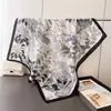 Pañuelo Cuadrado Grande Artístico Fresco Estilo Coreano Imitación Seda, Chal Estampado Retro, Bufanda para el Cuello, Bufanda para Mujer con Patrón de Espiga, Pañuelo para la Cabeza