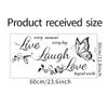 LD-E015 Letras personalizadas en inglés, mariposa, fondo para sala de estar, decoración de pared de dormitorio, pegatina autoadhesiva