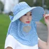 Sombrero de Sol para Recoger Té de Verano Sombrero Parasol Sombrero Anti-ultravioleta para Mujer Máscara Facial para Cubrir la Cara Sombrero de Sol de Doble Uso para Bicicleta y Trabajo