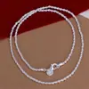 Accesorios Plateados de 3 mm Cadena para Clavícula de Mujer Cadena para Suéter de Lujo Ligero Europeo y Americano Nicho Cadena Fina Transfronteriza Collar Joyería al por Mayor