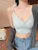 Nueva Camisola Sexy de Seda Helada Sin Costuras con Ribete de Encaje y Almohadillas Integradas para Mujer