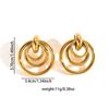 Aretes geométricos de acero de titanio para comercio exterior transfronterizo de Europa y Estados Unidos, retro, nueva tendencia, temperamento de alto sentido, aretes que combinan con todo, aretes de personalidad