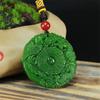 Venta al por mayor de fábrica imitación jade Hetian color jade colgante de jade de dragón y fénix bagua material Mongolia Exterior colgante de jade bagua verde